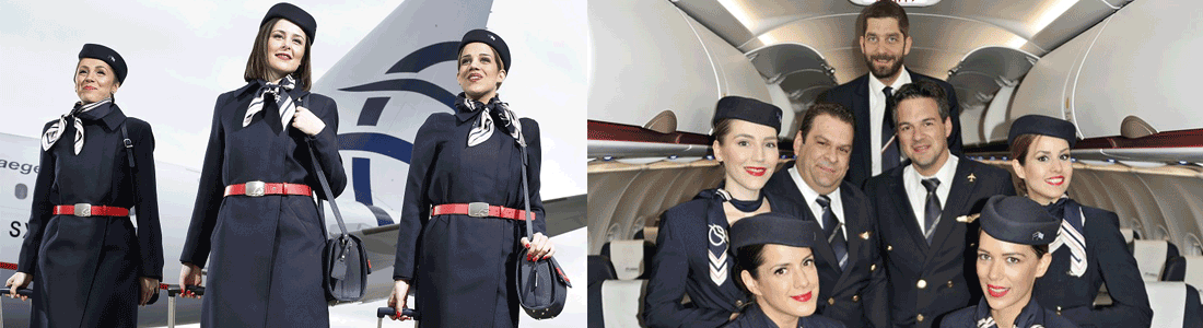 Aegean Airlines flight attendant images