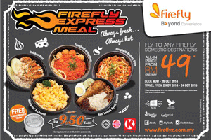 Firefly Airlines meals menu image